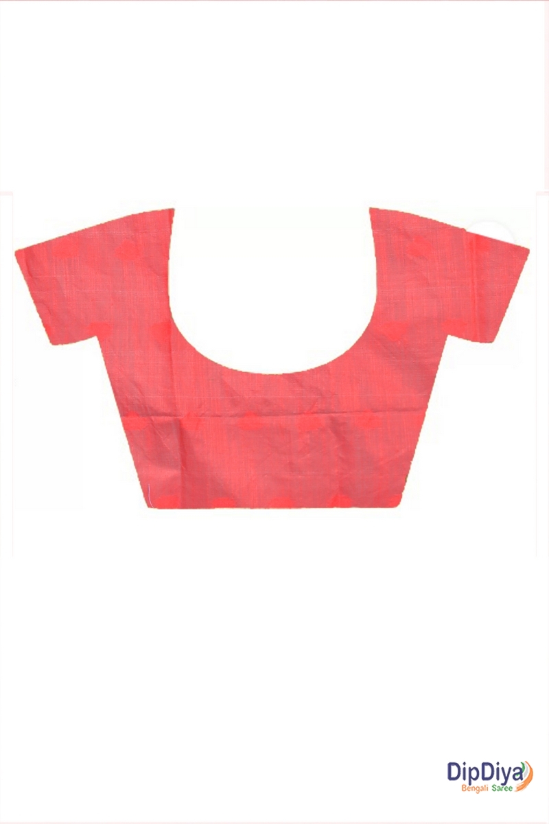 White Red Cotton Blended Parup Hand Loom Saree (554)